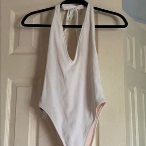 White Ribbed Aerie One Piece Swim, New with Tags